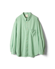 refomed (リフォメッド)/  WRIST PATCH WIDE SHIRT"CHAMBRAY" -GREEN-