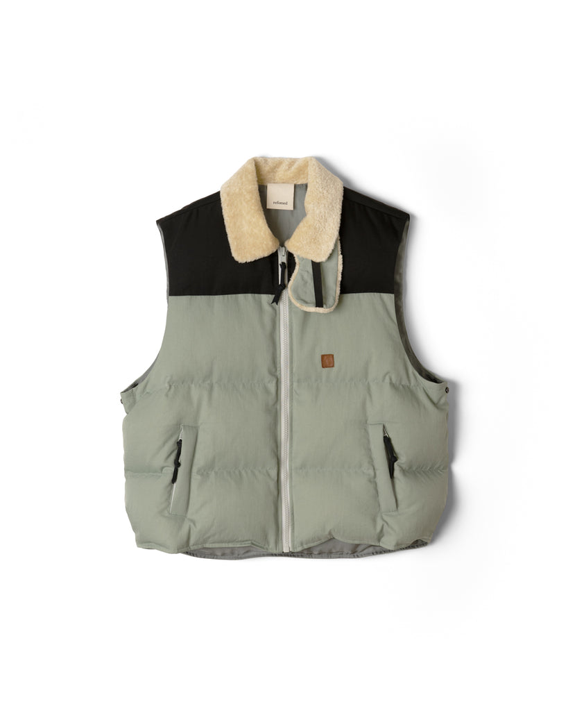 [Scheduled to arrive in September] refomed / SLEEPING DOWN VEST-BLUEGRAY-