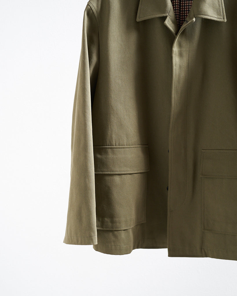 TOHNAI / FLY FRONT JACKET -OLIVE-