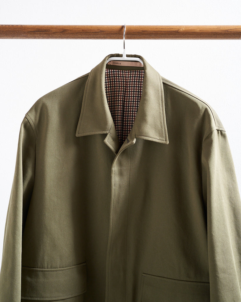 TOHNAI / FLY FRONT JACKET -OLIVE-