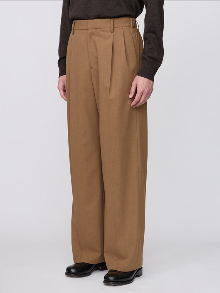 【1/24(土)発売】IRENISA / TWO TUCKS WIDE TROUSERS -BROWN-