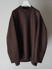 nonnotte /  Draping C/N Pullover -Original Geometric Brown Top-