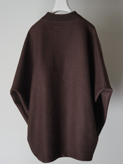 nonnotte /  Draping C/N Pullover -Original Geometric Brown Top-