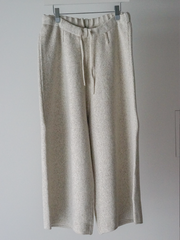 nonnotte /  Knit Pants Extra Wide -YAKNatural × White-