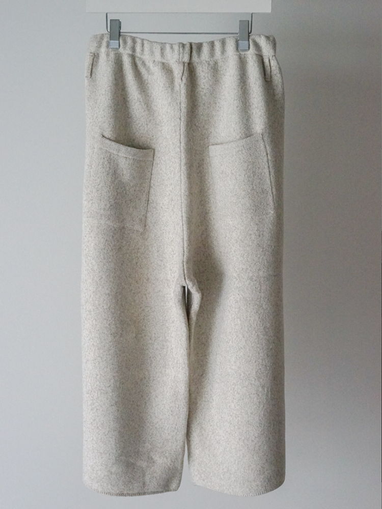 nonnotte /  Knit Pants Extra Wide -YAKNatural × White-