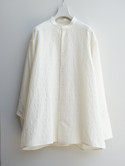 nonnotte / Oversized Stand Collar Shirt -Cream-