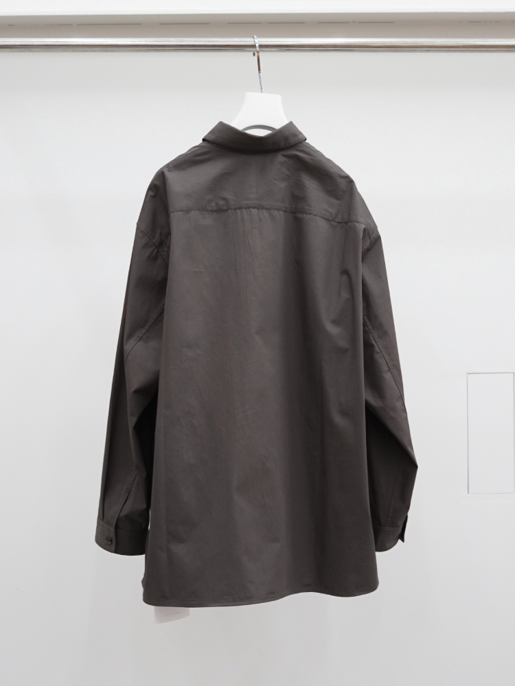 nonnotte / Clear Heavy Broadcloth Oversized Shirt -Turkish Coffee-