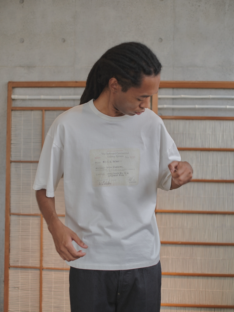 refomed / RAILWAY TICKET TEE -WHITE-