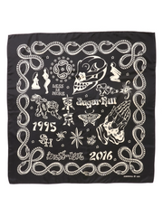 SUGARHILL / SILK SCARF -BLACK,WINE,ECRU-