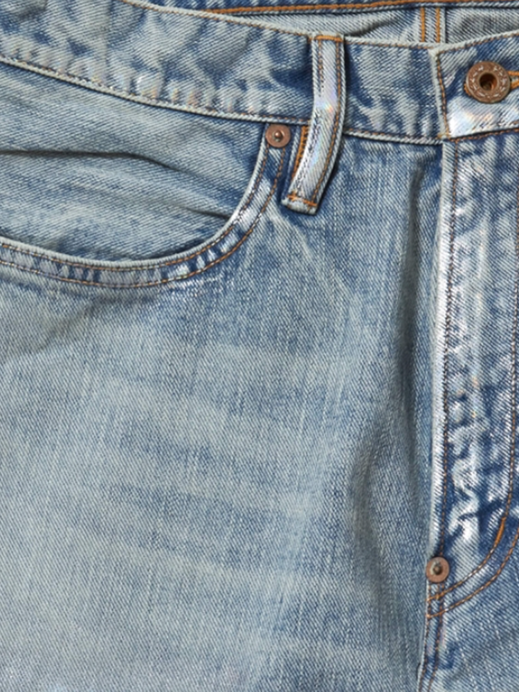 [Expected to arrive in October] SUGARHILL / FOILED DENIM TROUSERS WIDE CUT-INDIGO-