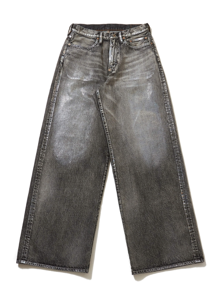 【10月入荷予定】SUGARHILL / FOILED DENIM TROUSERS WIDE CUT-BLACK-