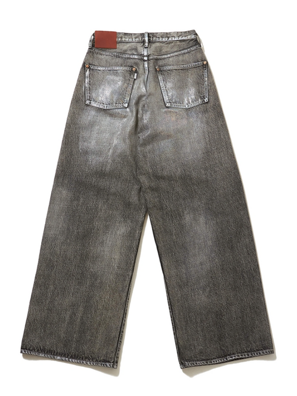 【10月入荷予定】SUGARHILL / FOILED DENIM TROUSERS WIDE CUT-BLACK-