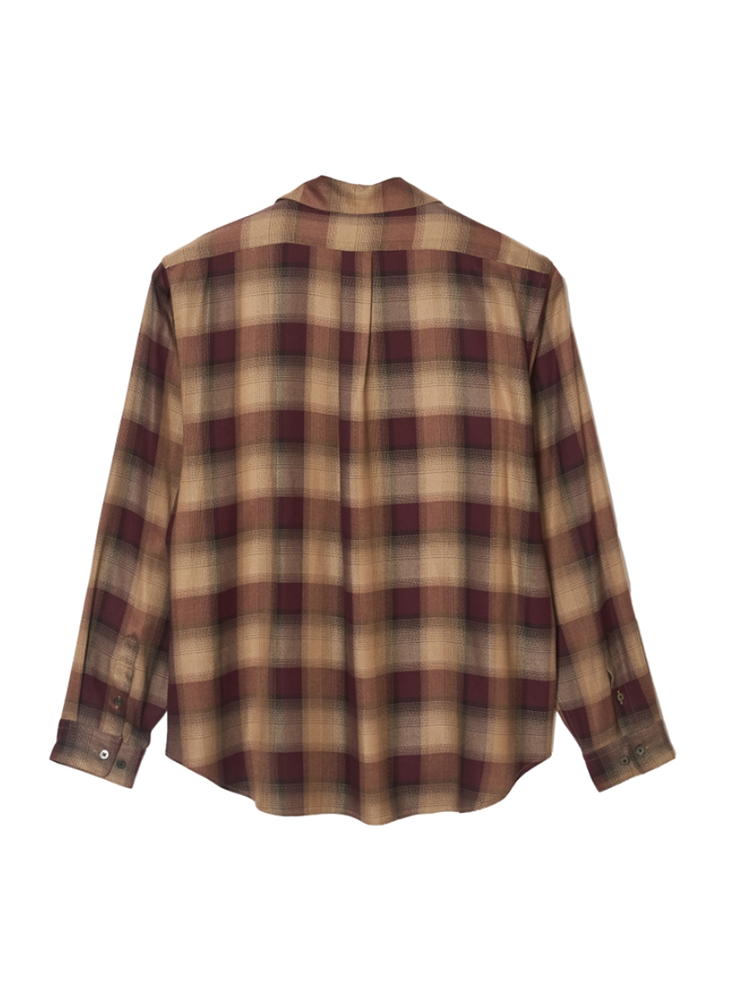 【10/18(土)13時頃発売】SUGARHILL / PLAID OPEN COLLOR SHIRTS -WINE RED-