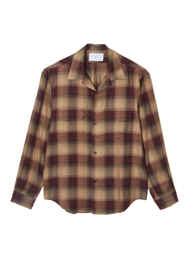 【10/18(土)13時頃発売】SUGARHILL / PLAID OPEN COLLOR SHIRTS -WINE RED-