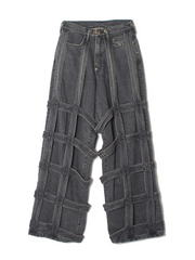 [Expected to arrive in October] SUGARHILL / CAGED DENIM PANTS-BLACK-