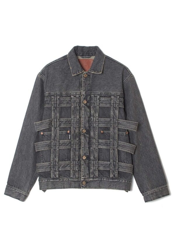 [Expected to arrive in October] SUGARHILL / CAGED DENIM JACKET-BLACK-