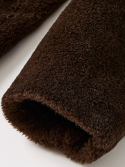 THE DAY / ALPACA WOOL PILE COAT -OLIVE BROWN-