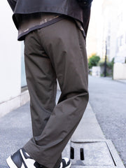 IRENISA /SEMI FLARED RELAXED PANTS -OLIVE CHARCOAL-