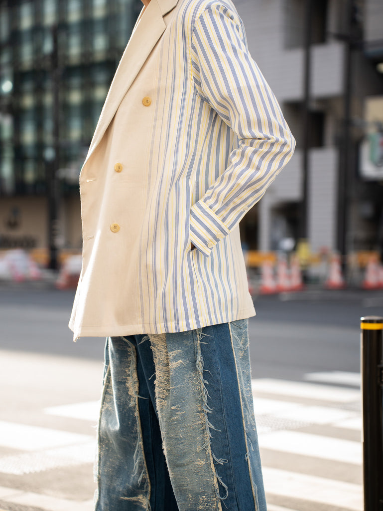 TAAKK(ターク) / STRIPE SHIRTS JACKET -BEIGE-｜aIbn公式通販