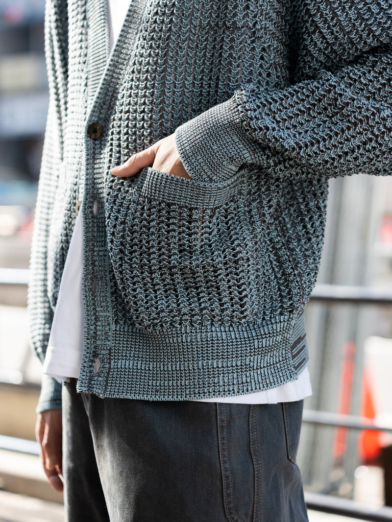 SUGARHILL / COTTON OPEN-WORK KNIT CARDIGAN -CHOCOLATE MINT-