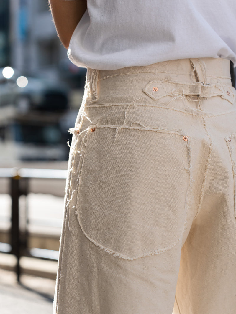 SUGARHILL(シュガーヒル) / RAW-EDGE CANVAS DENIM PANTS -IVORY WHITE